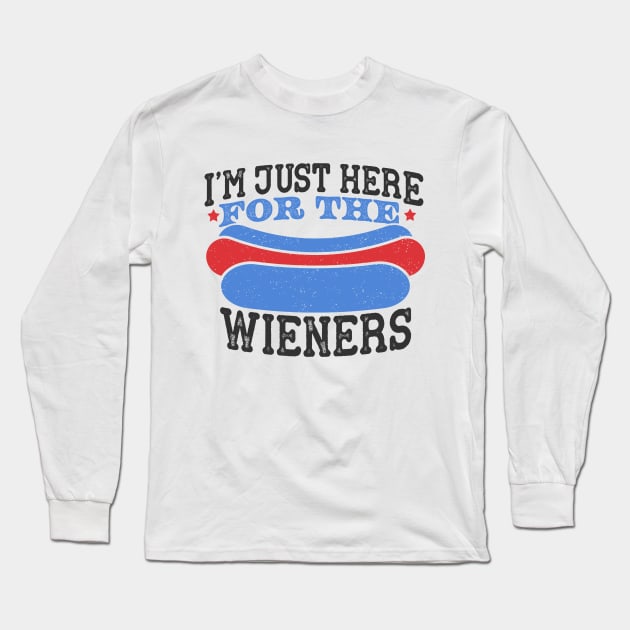 I'm Just Here For The Wieners Long Sleeve T-Shirt by Noureddine Ahmaymou 